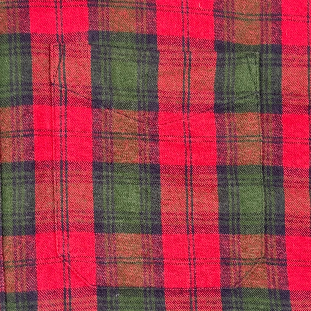 LL Bean Flannel XXL Tall Red Green Plaid Shirt Long Sleeve Button Down Men's - Picture 4 of 9